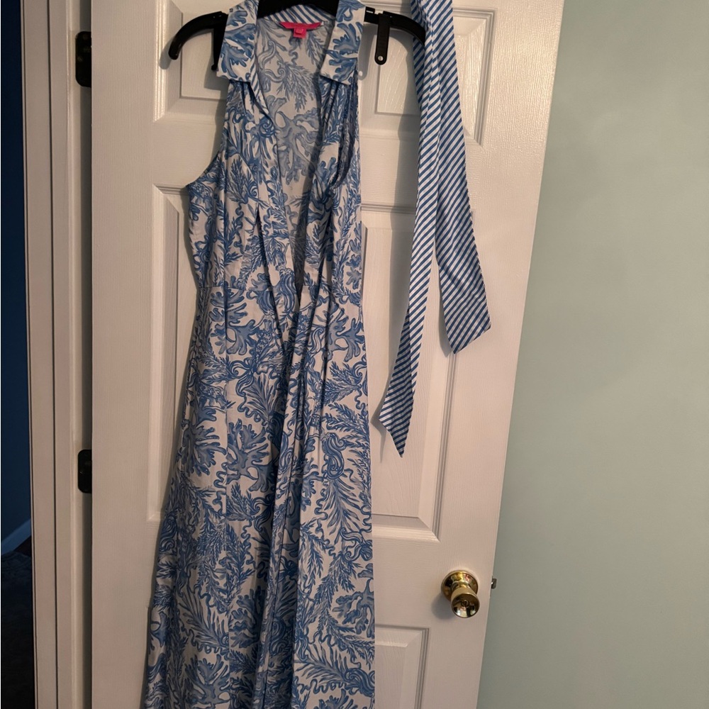 Lilly Pulitzer Blue and White Floral Dress
